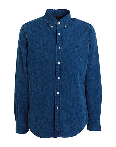 POLO RALPH LAUREN Solid color shirt Blue 100% Cotton