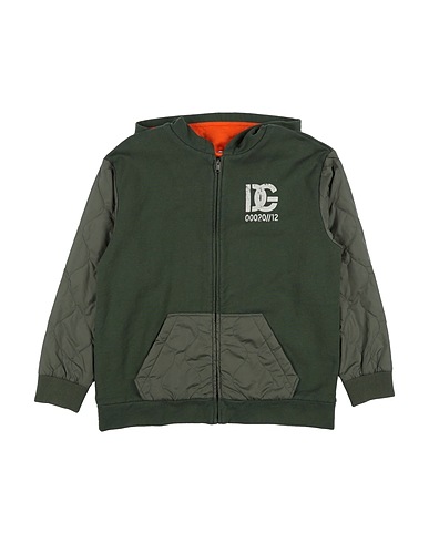 DOLCE&GABBANA Hooded track jacket  Military green 60% Cotton, 40% Polyamide, Polyester, Elastane