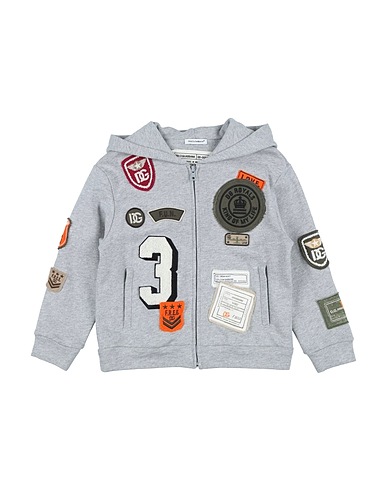 DOLCE&GABBANA Hooded track jacket  Grey 100% Cotton