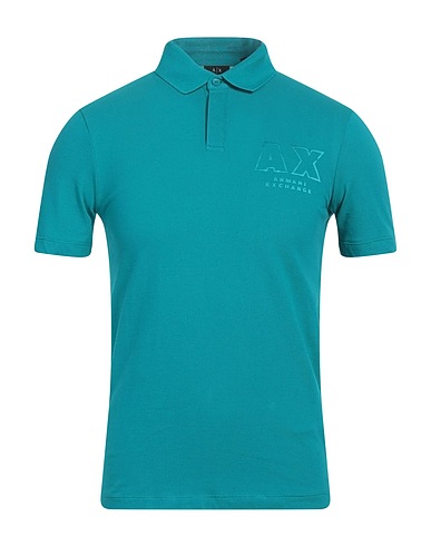 ARMANI EXCHANGE Polo shirt Emerald green 100% Cotton