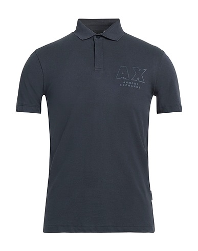 ARMANI EXCHANGE Polo shirt Navy blue 100% Cotton
