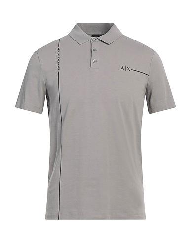 ARMANI EXCHANGE Polo shirt Grey 96% Cotton, 4% Elastane