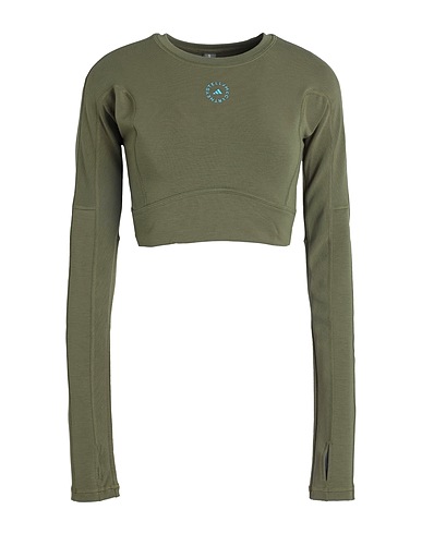 ADIDAS by STELLA McCARTNEY Crop top aSMC TST CROP L
 Military green 64% Modal, 27% Recycled polyamide, 9% Elastane