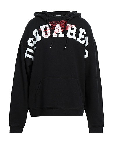 DSQUARED2 Hooded track jacket  Black 100% Cotton