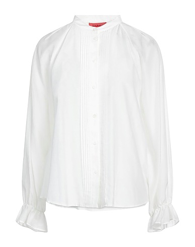 MAX&Co. Solid colour shirts & blouses Ivory 72% Cotton, 28% Silk