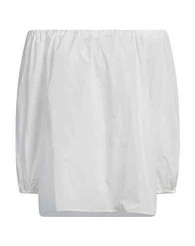 MAX MARA STUDIO Off-the-shoulder top White 75% Polyester, 25% Silk