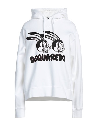 DSQUARED2 Hooded track jacket  White 100% Cotton