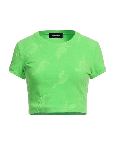 DSQUARED2 Crop top Lime green 82% Cotton, 18% Polyamide