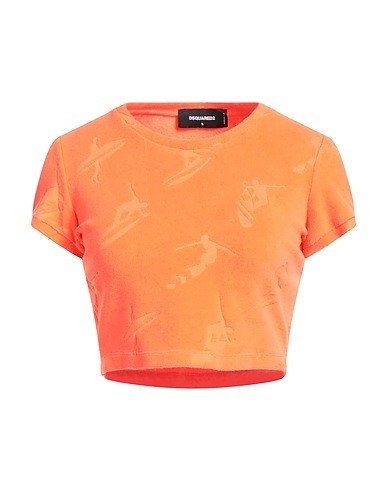 DSQUARED2 Crop top Orange 82% Cotton, 18% Polyamide