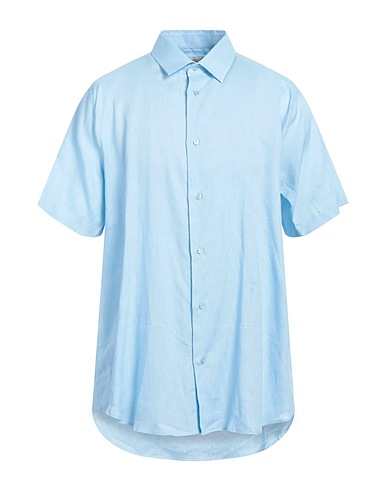 TRUSSARDI Linen shirt Sky blue 100% Linen