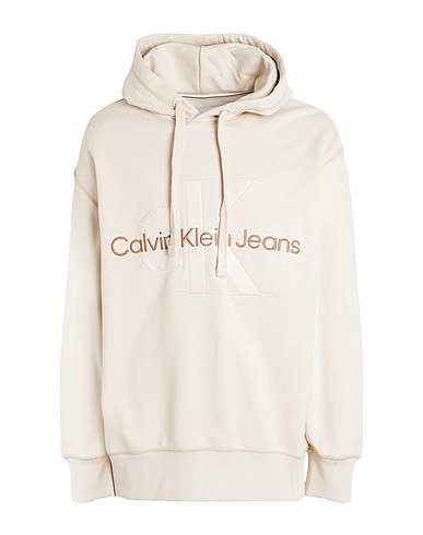 CALVIN KLEIN JEANS Felpa Avorio 100% Cotone