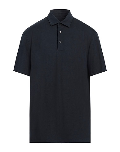 ZEGNA Polo shirt Midnight blue 54% Cotton, 46% Silk