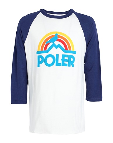 POLER T-shirt Pigeon Rainbow Raglan T-Shirt
 Off white 100% Cotton