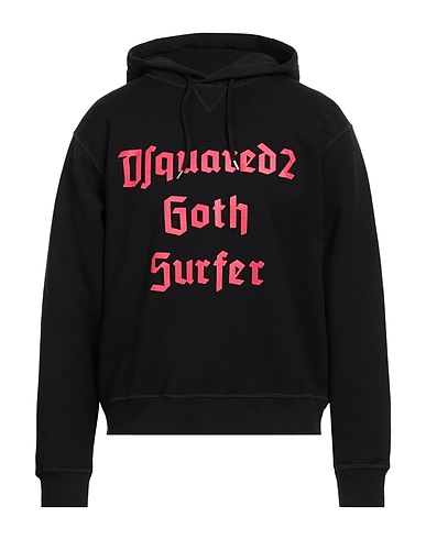 DSQUARED2 Hooded track jacket  Black 100% Cotton, Elastane