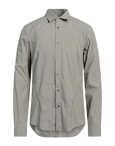 GERALD PAHR Solid color shirt Light grey 77% Cotton, 21% Polyacrylic, 2% Elastane