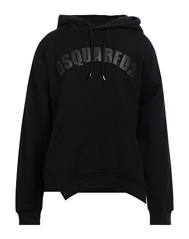 DSQUARED2 Hooded sweatshirt Black 100% Cotton, Elastane