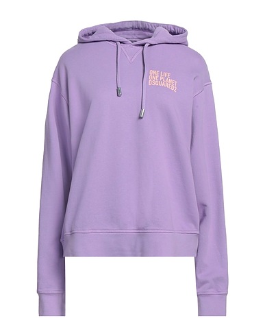 DSQUARED2 Hooded track jacket  Lilac 100% Cotton, Elastane