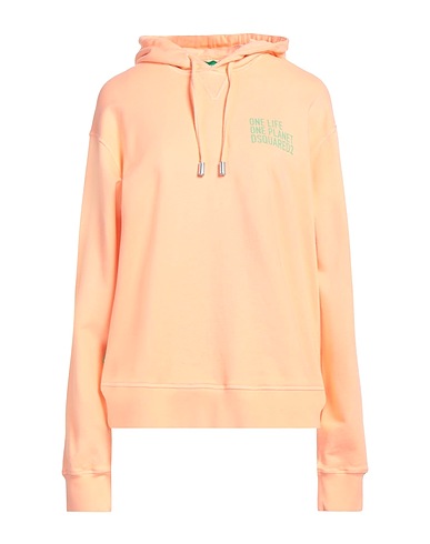 DSQUARED2 Hooded track jacket  Apricot 100% Cotton, Elastane