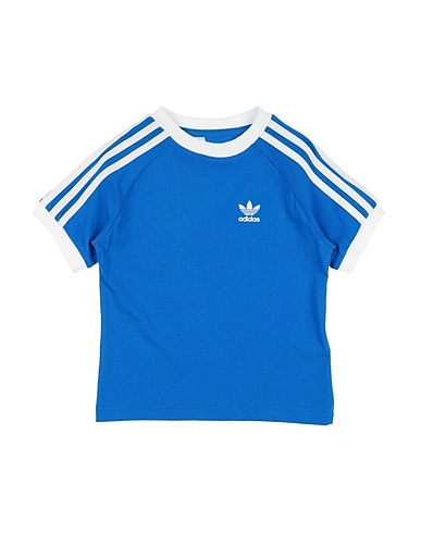 ADIDAS ORIGINALS T-shirt 3 STRIPES TEE Blu china 100% Cotone, Elastan