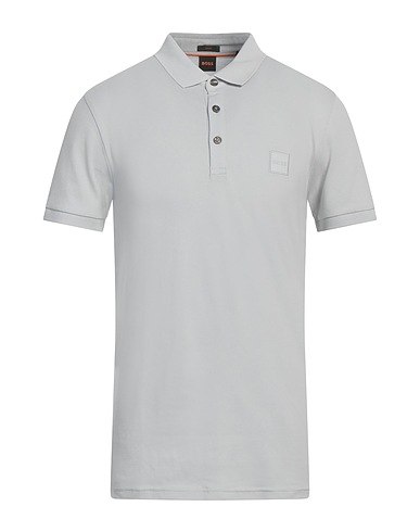 BOSS Polo shirt Light grey 97% Cotton, 3% Elastane
