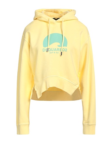 DSQUARED2 Hooded sweatshirt Pastel yellow 100% Cotton, Elastane