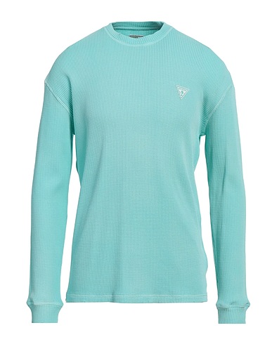 GUESS Felpa Turchese 100% Cotone