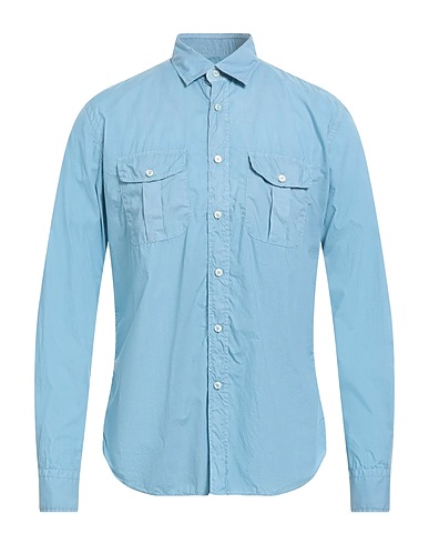 XACUS Camicia tinta unita Carta da zucchero 100% Cotone