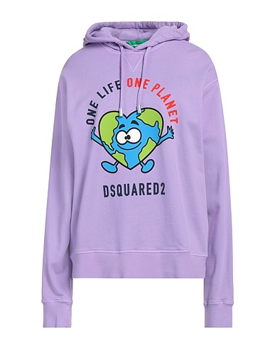DSQUARED2 Hooded sweatshirt Lilac 100% Cotton, Elastane