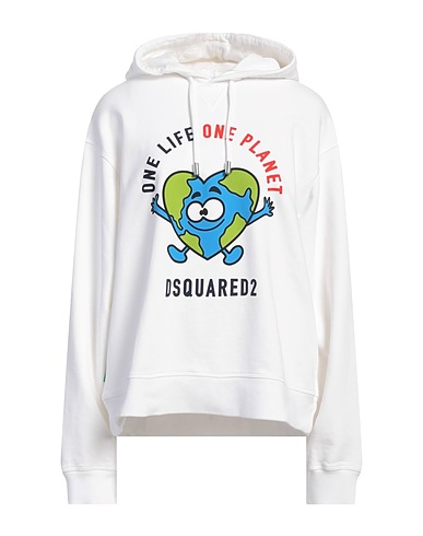 DSQUARED2 Hoodie Weiß 100% Baumwolle, Elastan