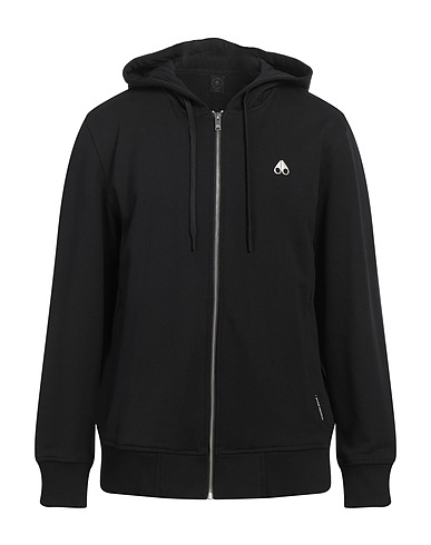 MOOSE KNUCKLES Hooded track jacket  Black 100% Cotton