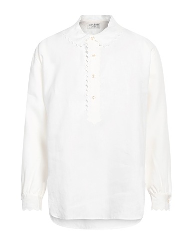 SAINT LAURENT Linen shirt White 100% Linen, Polyester