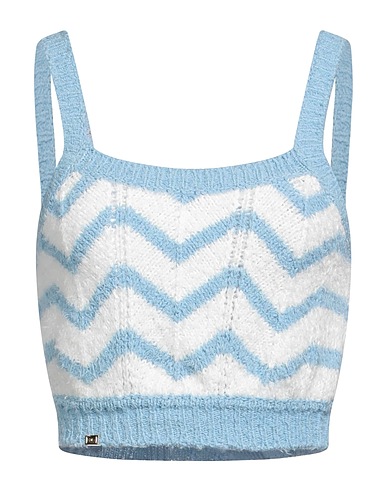 ELISABETTA FRANCHI Top Sky blue 50% Cotton, 50% Polyester