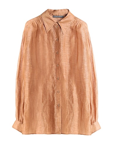 ALBERTA FERRETTI Linen shirt Camel 73% Linen, 27% Silk