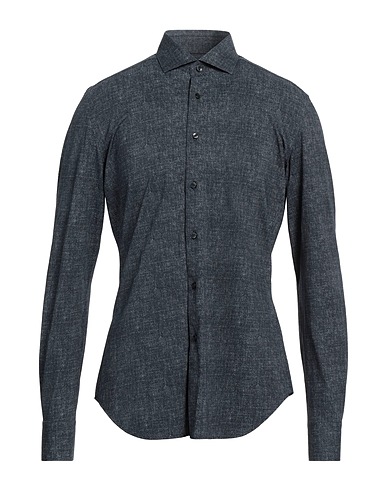 XACUS Solid colour shirt Navy blue 86% Polyamide, 14% Elastane