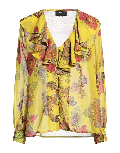 GAëLLE Paris Camicie  e bluse fantasia Verde lime 100% Poliestere
