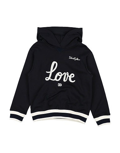 DOLCE&GABBANA Hooded track jacket  Midnight blue 100% Cotton, Wool, Acrylic, Polyester, Elastane