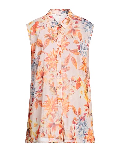GUESS Рубашки и блузки с цветочным рисунком  Оранжевый 100% Полиэстер