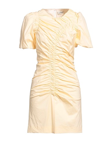 SANDRO Sheath dress Yellow 97% Cotton, 3% Elastane