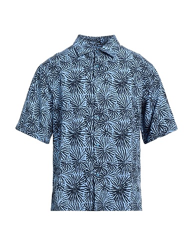 SANDRO Patterned shirt Azure 80% Lyocell, 20% Linen