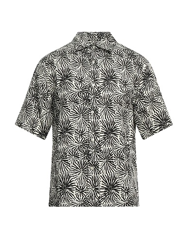 SANDRO Patterned shirt Ivory 80% Lyocell, 20% Linen