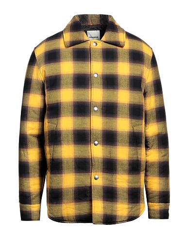 SANDRO Checked shirt Yellow 100% Cotton