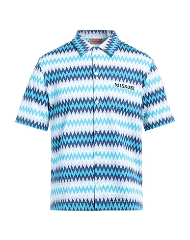 MISSONI 柄入りシャツ アジュールブルー コットン 100%