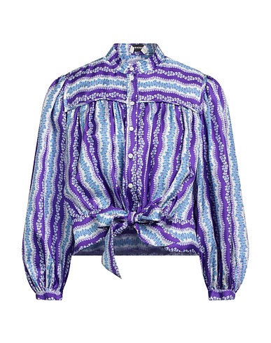 SANDRO Camicie e bluse a fiori Viola 100% Seta, Madreperla