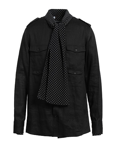 DOLCE&GABBANA Linen shirt Black 60% Linen, 40% Silk