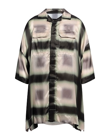 RICK OWENS Camicia fantasia Verde militare 100% Cupro
