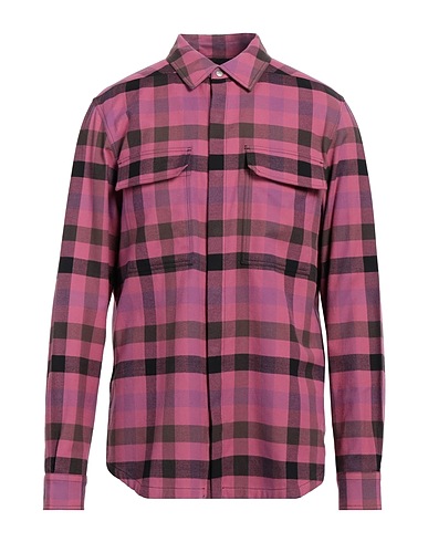 RICK OWENS Checked shirt Mauve 100% Cotton