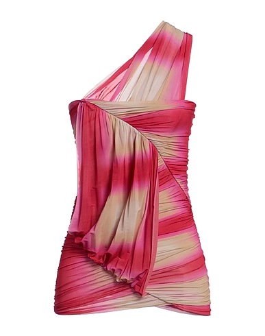 RICK OWENS One-shoulder top Fuchsia 92% Cupro, 8% Elastane