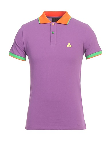 PEUTEREY Polo shirt Purple 95% Cotton, 5% Elastane
