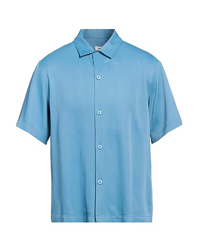 SANDRO Solid color shirt Pastel blue 65% Acetate, 35% Viscose