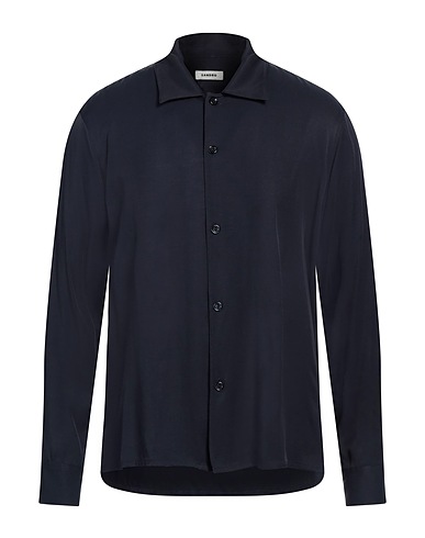 SANDRO Camicia tinta unita Blu notte 100% Viscosa